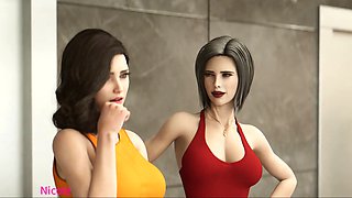 Japanese babe Misskitty2k strutting in high heels and stockings, diving into a wild fantasy