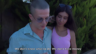 Cuckold Watches His Girlfriend Get Fucked for Rent Because His Hotel Was Cancelled