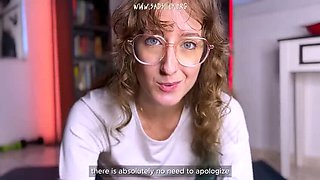 French Fitness Coach JOI - Geek Girl With Colored Hair Masturbates With Dildo