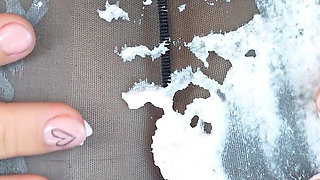 342 Bodystocking Made of Thick Nylon Is Soaked in Whipped Cream! You-take a Shower with Me Please!