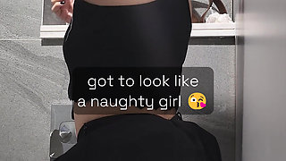 (caught) Asian Sissy Anal-play in Mall Wc