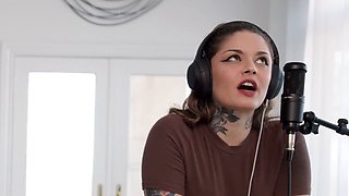 Vanessa Vega's tights ripped & clit licked by Nathan Bronson in hot reality scene