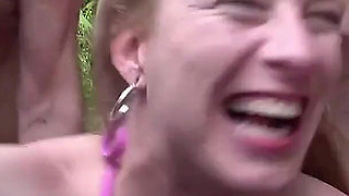 3 Cumsluts for Outdoor Creampie Gangbang