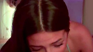 Public blowjob from an amateur brunette babe in POV video