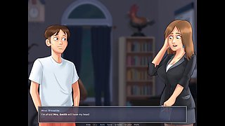 Scorching French teacher takes on the girl from the trailer park in Summertime Saga episode