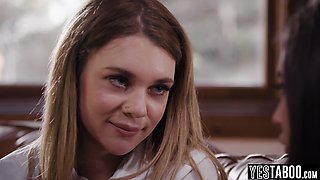 Large-breasted cheerleader have intercourse lesbian classmate