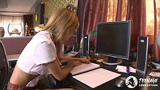 FullPornNetwork - teen college student gets special treatment after class