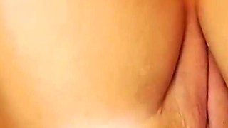 Blonde bbw wearing lingerie using dildo to seduce her pussy