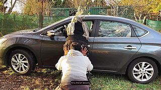 Hijab MILF Outdoor Car Romance - Ass Kissing, Face Sitting and Big Ass Love Making
