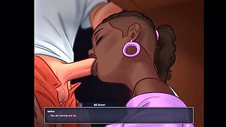 All Sex Scenes with Miss Dewitt - Black MILF Fucked - Animated porn game