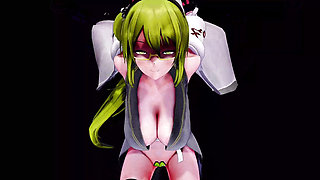 Hatsune Miku Undress Dance Roki Song Hentai Big Boobs Mmd 3D Blonde Hair Color Edit Smixix
