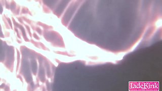 Hot blonde stranger girl fucked underwater creampie