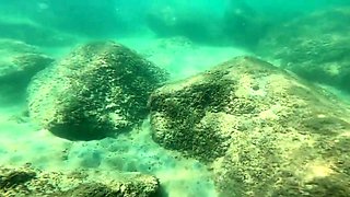 Risky Public Beach Sex Amateur Couple's Underwater Adventur