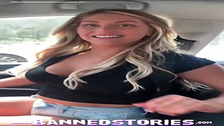 Ash-Blonde honey with immense, rigid jugs is being a highly horny gal with a stranger