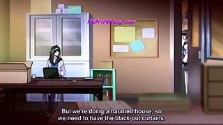 Horny anime lesbian teens skip class to lick pussy
