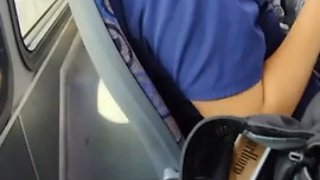 Stroking my cock for a latina on the bus