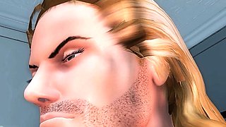 Two 3d cartoon cuties are ready for their bath