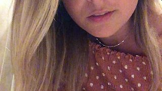 Amateur blonde girlfriend toyed and facialized