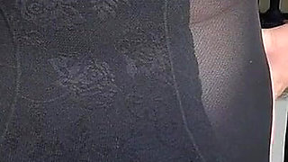 Aunty in Oc Girdle and Sheer Dress