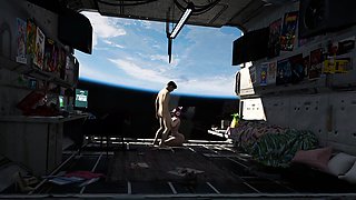 Cute japanese anime catgirl gets fucked on a space station