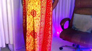 Desi Hot Pregnant Lady Playing Nude Show with Big Belly.