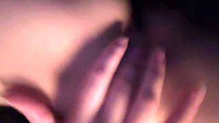 Korean teen rubbing her pussy in the back of the car