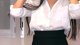 Secretary Squirts All Over Face & Swallow Squirts! - 4K