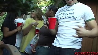 Horny Slut Kira Croft Is The Belle of the Frat Party