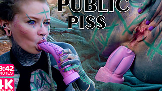 I Masturbate Outside My Anal Hole with Dildo Until I Need to Pee