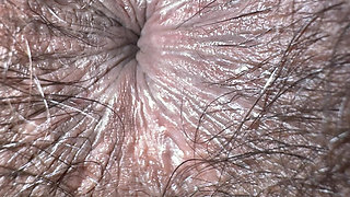 Asshole Beathing Extreme Closeup