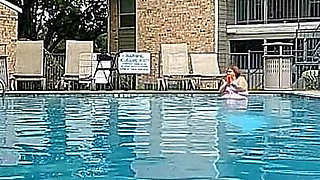 BBW Nurse Vicki and Handsome Harry in Pool Battle