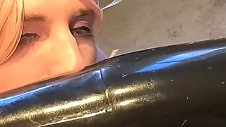 Latex stockings worship