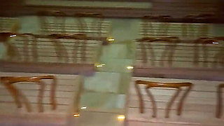 Public Sauna Thermal Baths Cinema Blowjob Doggy Taken From Behind Standing Hot Sweating Willing Couple Caught Alone