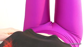 Purple Cameltoe Leggings And Feet