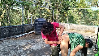 Out Door Sex, Vaishnavy and Sharun Raj Out Door Romance and Sex, Mallu Couple Hot Romance with Sex in Terrace