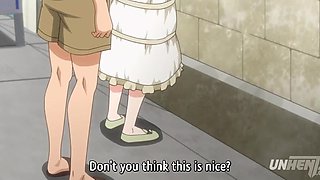 Nerdy hentai teen pounded by pervy stepbro in public restroom