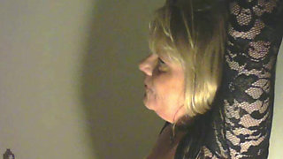 He Cums in my Mouth while I'm tied to the wall being Fucked by my Fuck Machine