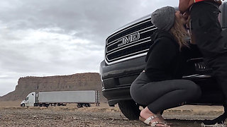 Blowjob on the Road Restroom and Risky Hotel