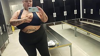 Slutty BBW In The Gym Bathroom