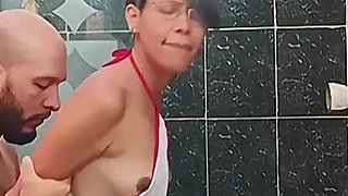 I Love How My Stepbrother's Cock Gets Hard When He Sees Me Cleaning.