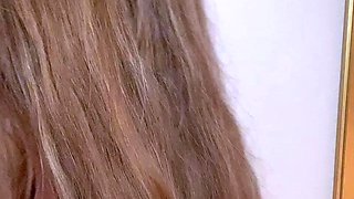 Beautiful teen brunette Jessica Sinn masturbates