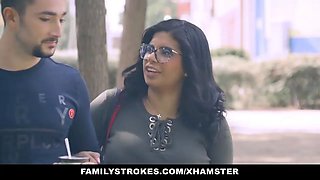 Familystrokes - hot latin twin sisters challenge for dong