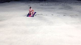 Sensual Nude Beach Goddess Captured by Drone - Ultimate Aerial Beauty