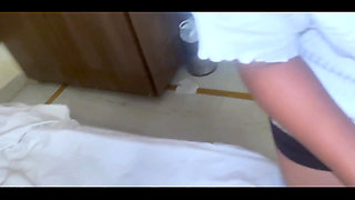 Beautiful College Girl Cheating Boyfriend and Rough Sex with Roomboy at Hotel