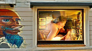 Theas enjoying some oral fun at the pleasure shop - erotic art