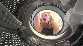 Destroying Her Pussy While She Was in the Washing Machine