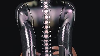 3D Big Boobs Slut with Short Blonde Naked Her Boobs