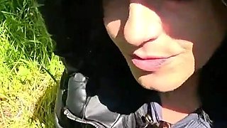 Hot Outdoor Blowjob and Cum Play with a Down-jacket 269