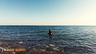 Outdoor Sex. Hot Russian Slut Nudist Girl Have Fun On The Wild Beaches