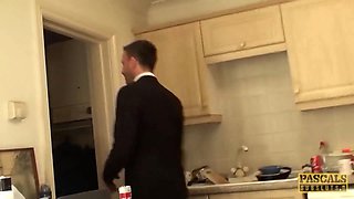 Subslut Montse Swinger gags on pecker before aggressive anal screw